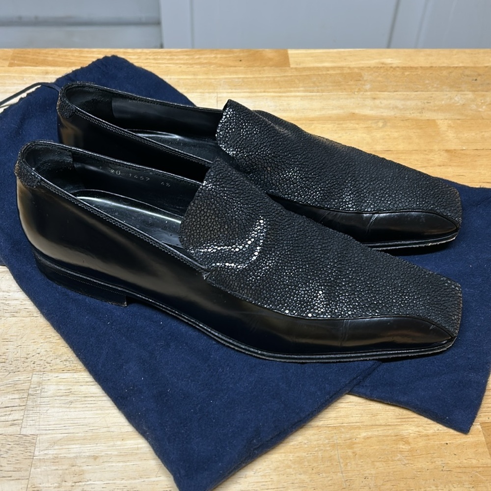 PRADA Men's Black Stingray & leather shoes - Picture 3 of 7
